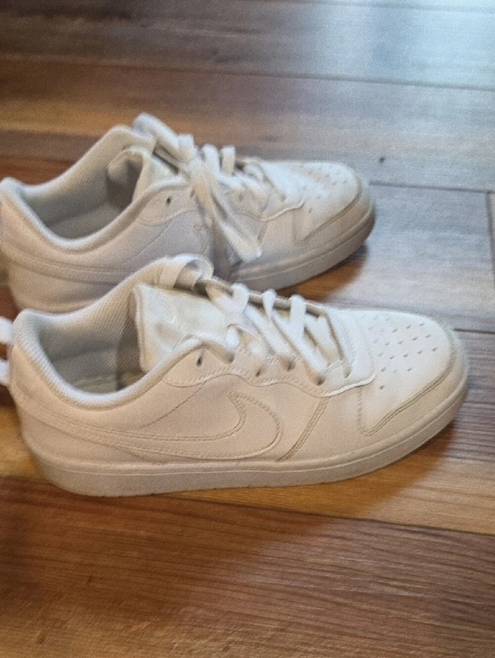 Nike Kids White Low-Top Sneakers with Swoosh